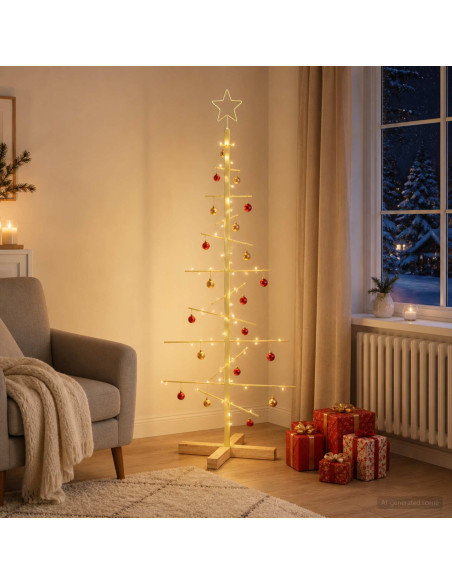 Albero di Natale in metallo con supporto KUOPIO 120 cm Acciaio