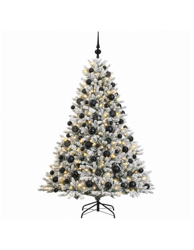 Albero di Natale artificiale con palline 210 cm 300 LED