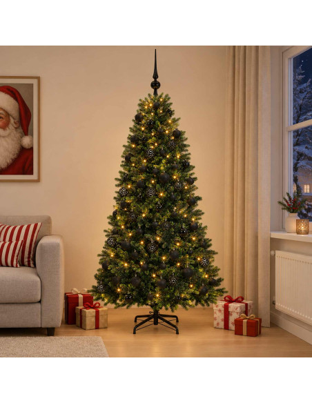 Albero di Natale Artificiale con Palline 240 cm 300 LED