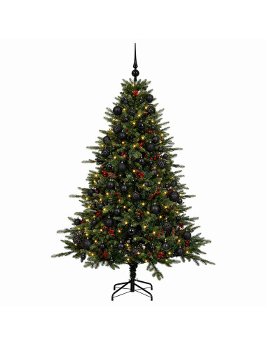 Albero di Natale artificiale con palline 210 cm 300 LED