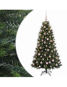 Albero di Natale Artificiale con Palline 210 cm 300 LED 2