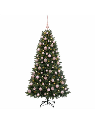 Albero di Natale Artificiale con Palline 210 cm 300 LED