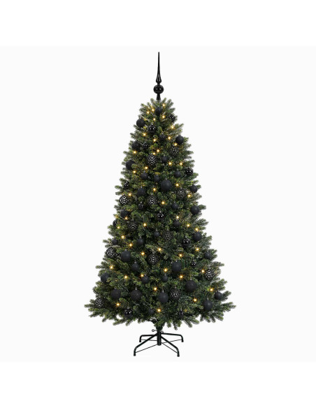 Albero di Natale Artificiale con Palline 210 cm 300 LED
