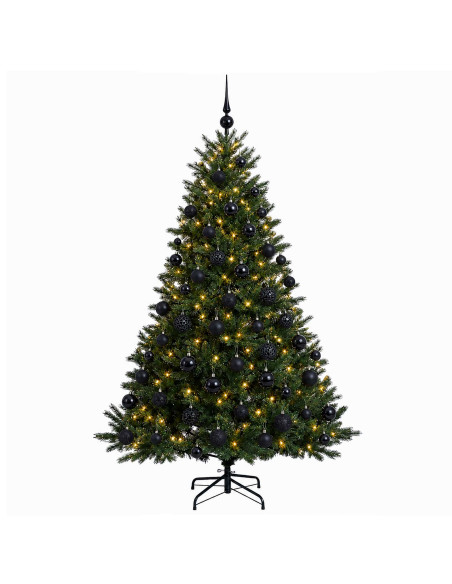 Albero di Natale artificiale con palline 210 cm 300 LED