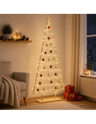 Albero di Natale in metallo KUOPIO 210 cm Acciaio Oro
