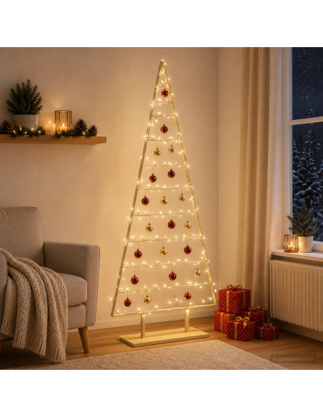 Albero di Natale in metallo KUOPIO 210 cm Acciaio Oro