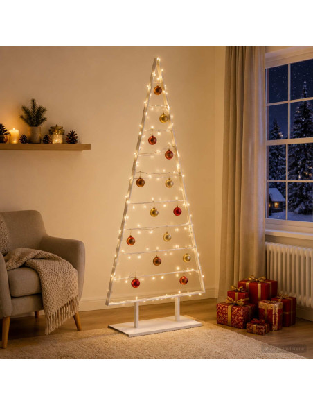 Albero di Natale in metallo KUOPIO 210 cm Acciaio Bianco
