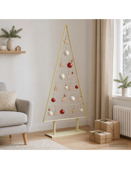 Albero di Natale in metallo KUOPIO 180 cm Acciaio Oro