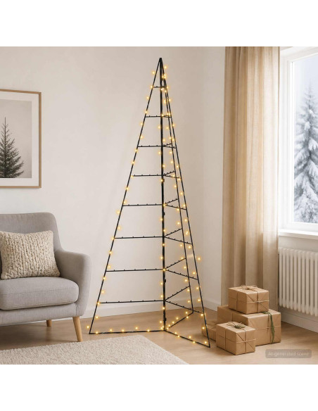 Albero di Natale in metallo KUOPIO 210 cm Bianco caldo Acciaio