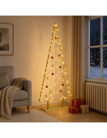 Albero di Natale in metallo con supporto KUOPIO 150 cm Acciaio
