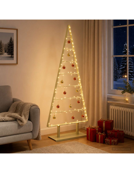 Albero di Natale in metallo KUOPIO 150 cm Acciaio Oro