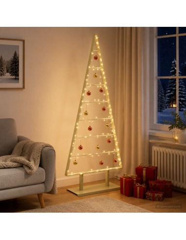 Albero di Natale in metallo KUOPIO 150 cm Acciaio Oro