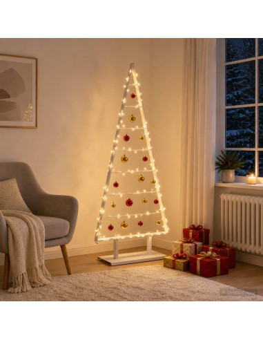 Albero di Natale in metallo KUOPIO 150 cm Acciaio Bianco
