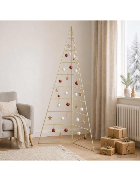 Albero di Natale in metallo KUOPIO 180 cm Acciaio Oro
