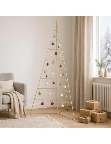 Albero di Natale in metallo KUOPIO 180 cm Acciaio Oro