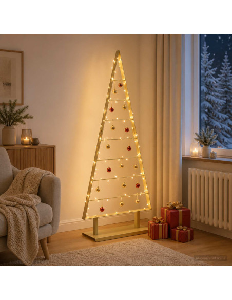 Albero di Natale in metallo KUOPIO 125 cm Acciaio Oro