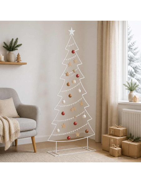 Albero di Natale in metallo con supporto KUOPIO 210 cm Acciaio