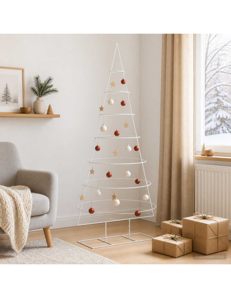 Albero di Natale in metallo con supporto KUOPIO 210 cm Acciaio
