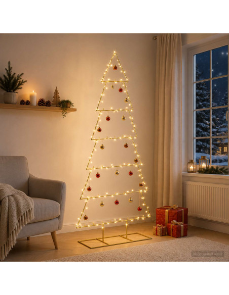 Albero di Natale in metallo con supporto KUOPIO 180 cm Acciaio