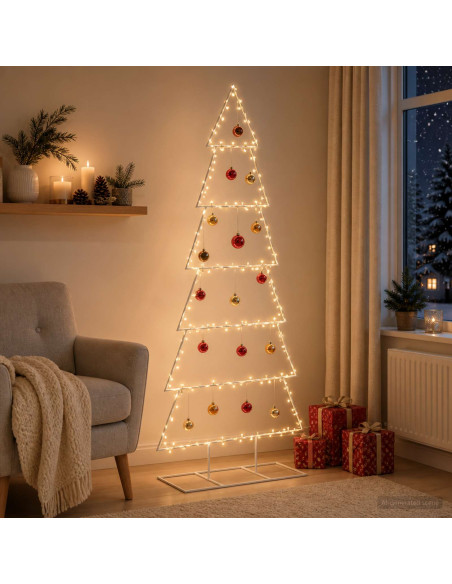 Albero di Natale in metallo con supporto KUOPIO 180 cm Acciaio