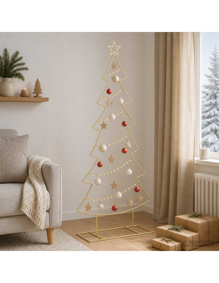 Albero di Natale in metallo con supporto KUOPIO 180 cm Acciaio