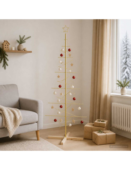 Albero di Natale in metallo con supporto KUOPIO 180 cm Acciaio