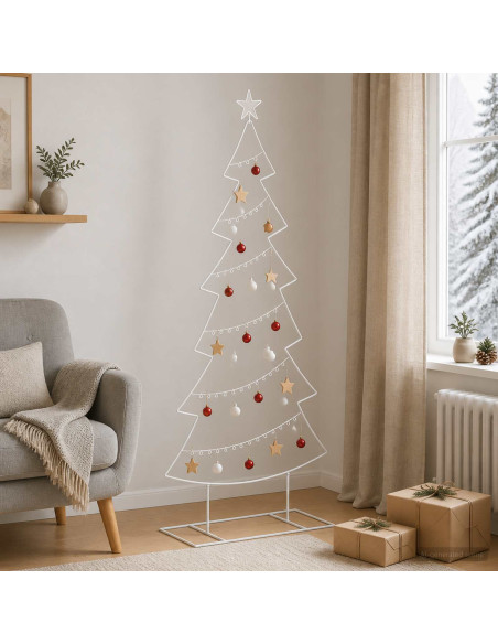 Albero di Natale in metallo con supporto KUOPIO 180 cm Acciaio