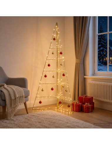 Albero di Natale in metallo KUOPIO 140 cm Acciaio Oro
