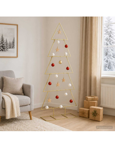 Albero di Natale in metallo con supporto KUOPIO 150 cm Acciaio