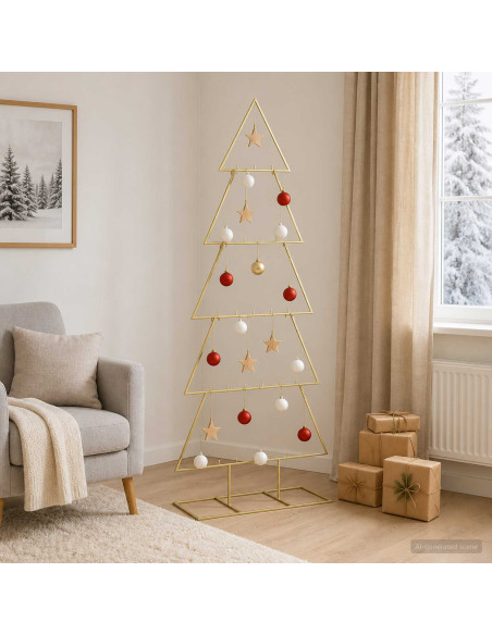 Albero di Natale in metallo con supporto KUOPIO 150 cm Acciaio