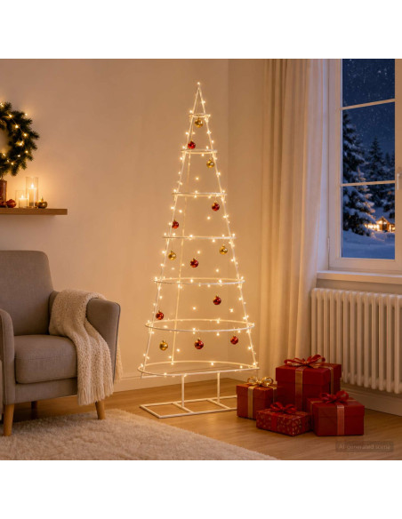 Albero di Natale in metallo con supporto KUOPIO 150 cm Acciaio