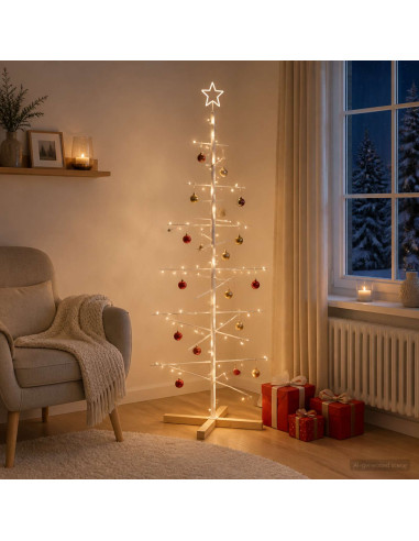 Albero di Natale in metallo con supporto KUOPIO 150 cm Acciaio
