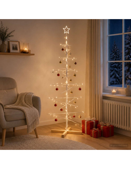 Albero di Natale in metallo con supporto KUOPIO 150 cm Acciaio