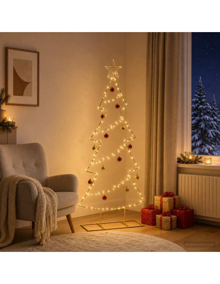 Albero di Natale in metallo con supporto KUOPIO 125 cm Acciaio