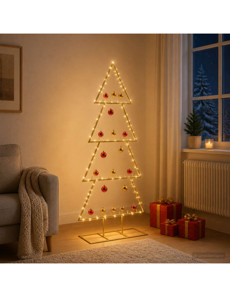 Albero di Natale in metallo con supporto KUOPIO 125 cm Acciaio