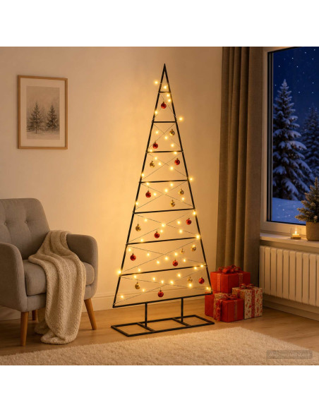 Albero di Natale in metallo KUOPIO 125 cm Bianco caldo