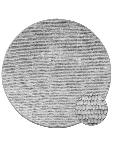 Tappeto Grigio Ø 120 cm 100% Poliestere 3 mm Lavabile