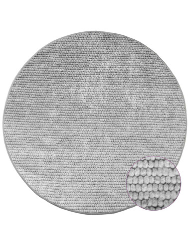 Tappeto Grigio Ø 120 cm 100% Poliestere 3 mm Lavabile