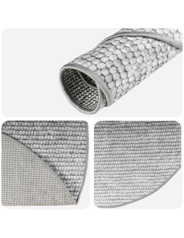 Tappeto Grigio Ø 120 cm 100% Poliestere 3 mm Lavabile