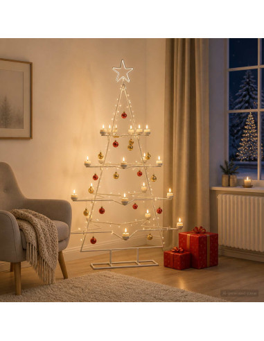 Albero di Natale in Metallo con Supporto KUOPIO 140 cm Acciaio