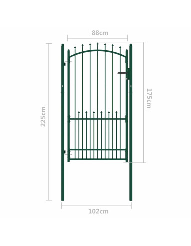 | Cancello per recinzione | con blocco Verde 100 x 175 cm