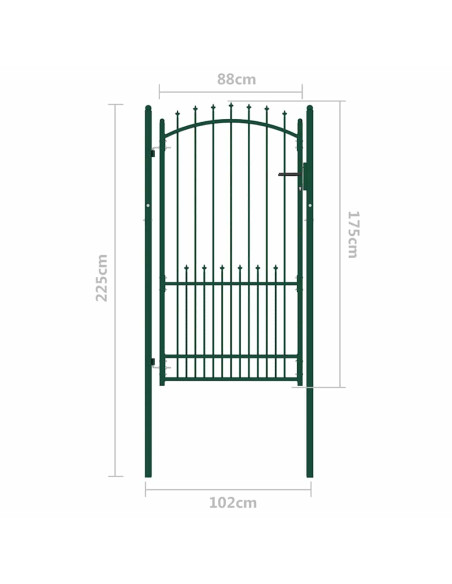 | Cancello per recinzione | con blocco Verde 100 x 175 cm