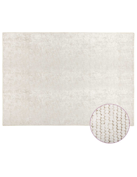 Tappeto Crema 160 x 230 cm 100% Poliestere 3 mm Lavabile