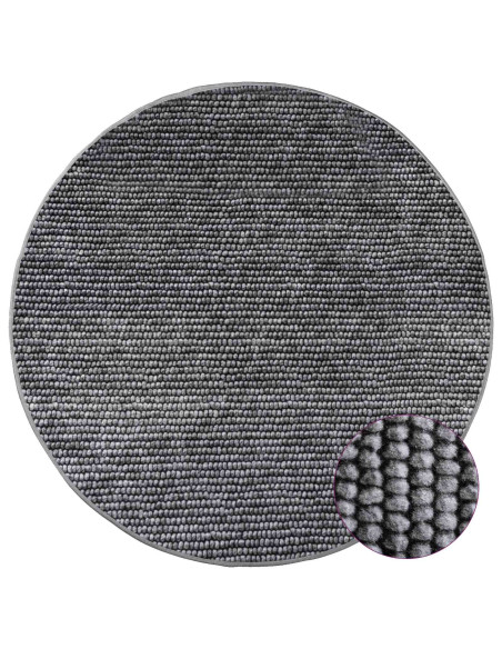 Tappeto Antracite Ø 120 cm 100% Poliestere 3 mm Lavabile