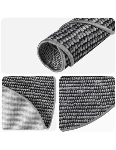 Tappeto Antracite Ø 120 cm 100% Poliestere 3 mm Lavabile