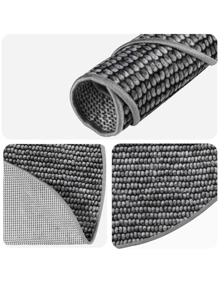 Tappeto Antracite Ø 120 cm 100% Poliestere 3 mm Lavabile