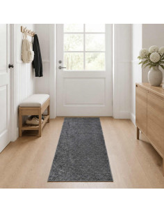 Tappeto Antracite 80 x 200 cm 100% Poliestere 3 mm Lavabile