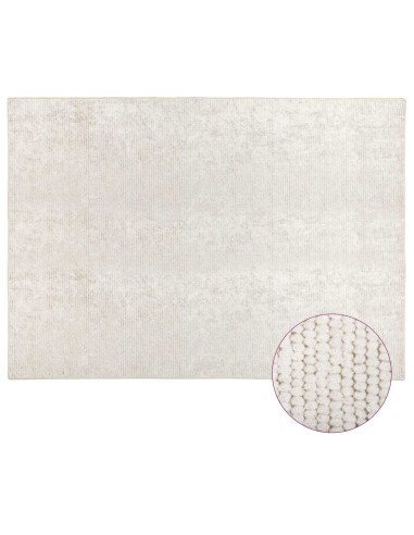 Tappeto Crema 120 x 180 cm 100% Poliestere 3 mm Lavabile