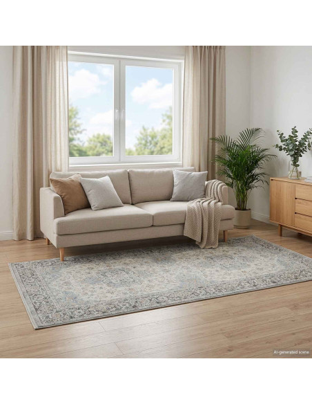 Tappeto ORIZ Crema 80 x 200 cm 100% Poliestere