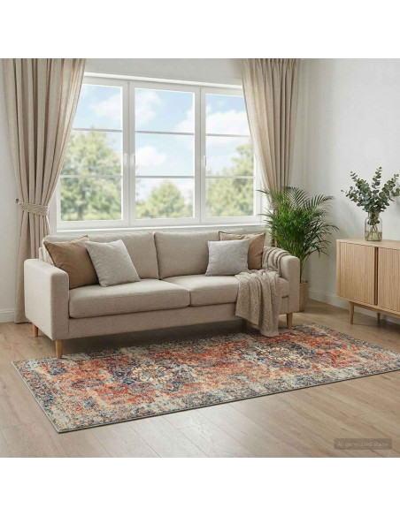Tappeto ORIZ Arancione 80 x 200 cm 100% Poliestere